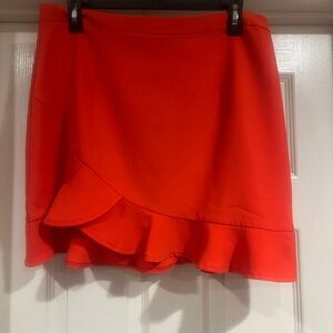 by the way. Bright orange Ruffle-Hem Mini Skirt